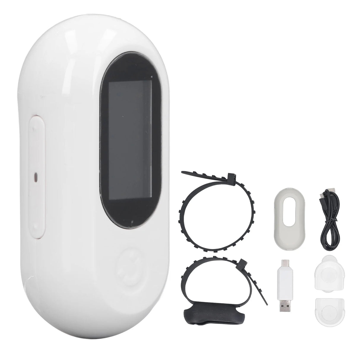 Jelieora Venture pet sports camera attached to a collar, showing a wide-angle lens and full HD outdoor recording capability.
