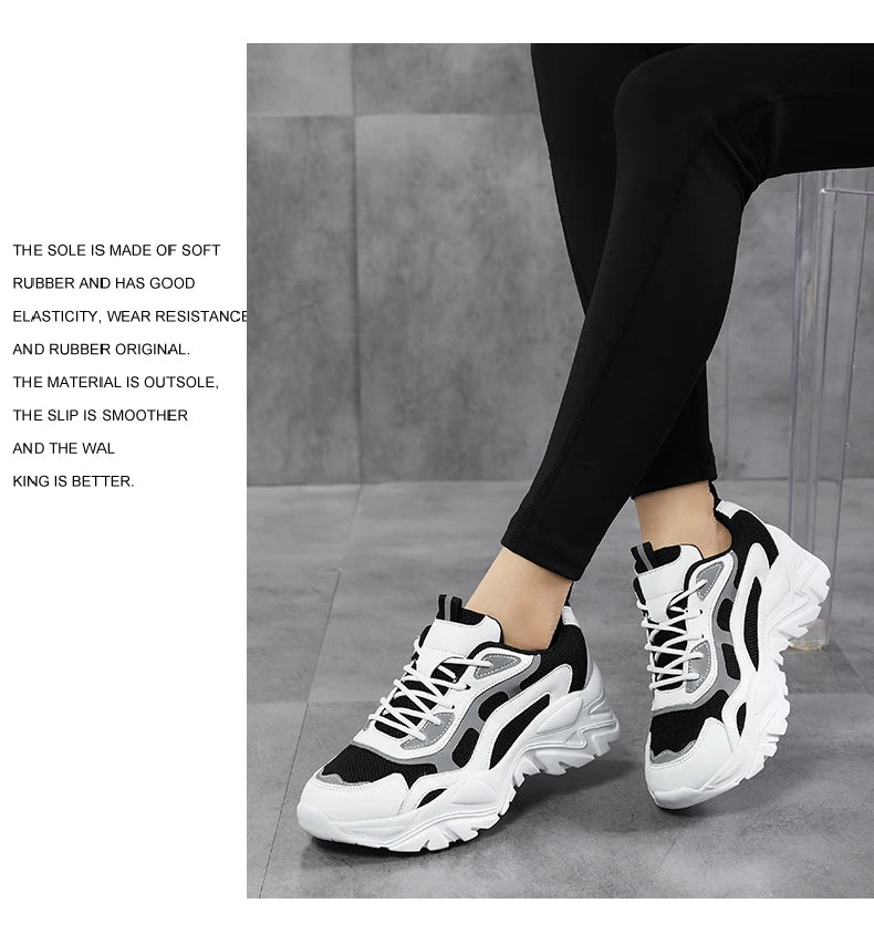 Women's Jelieora Venture vulcanized platform chunky sneakers with thick soles and stylish design, perfect for casual wear.
