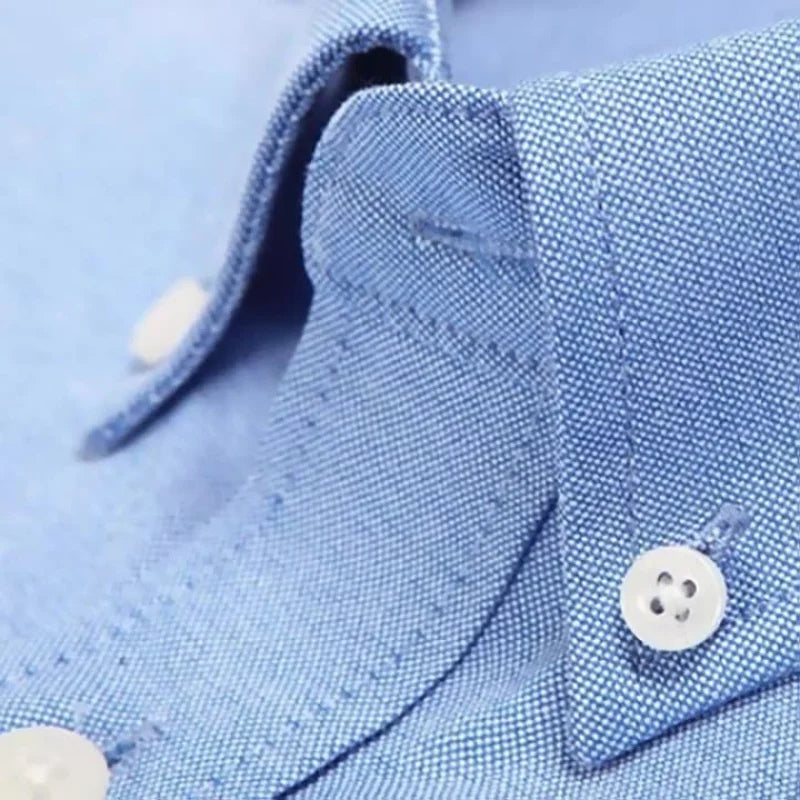 Men's slim fit Oxford shirt by Jelieora Venture, shown in a classic button-down style with a collar and long sleeves.