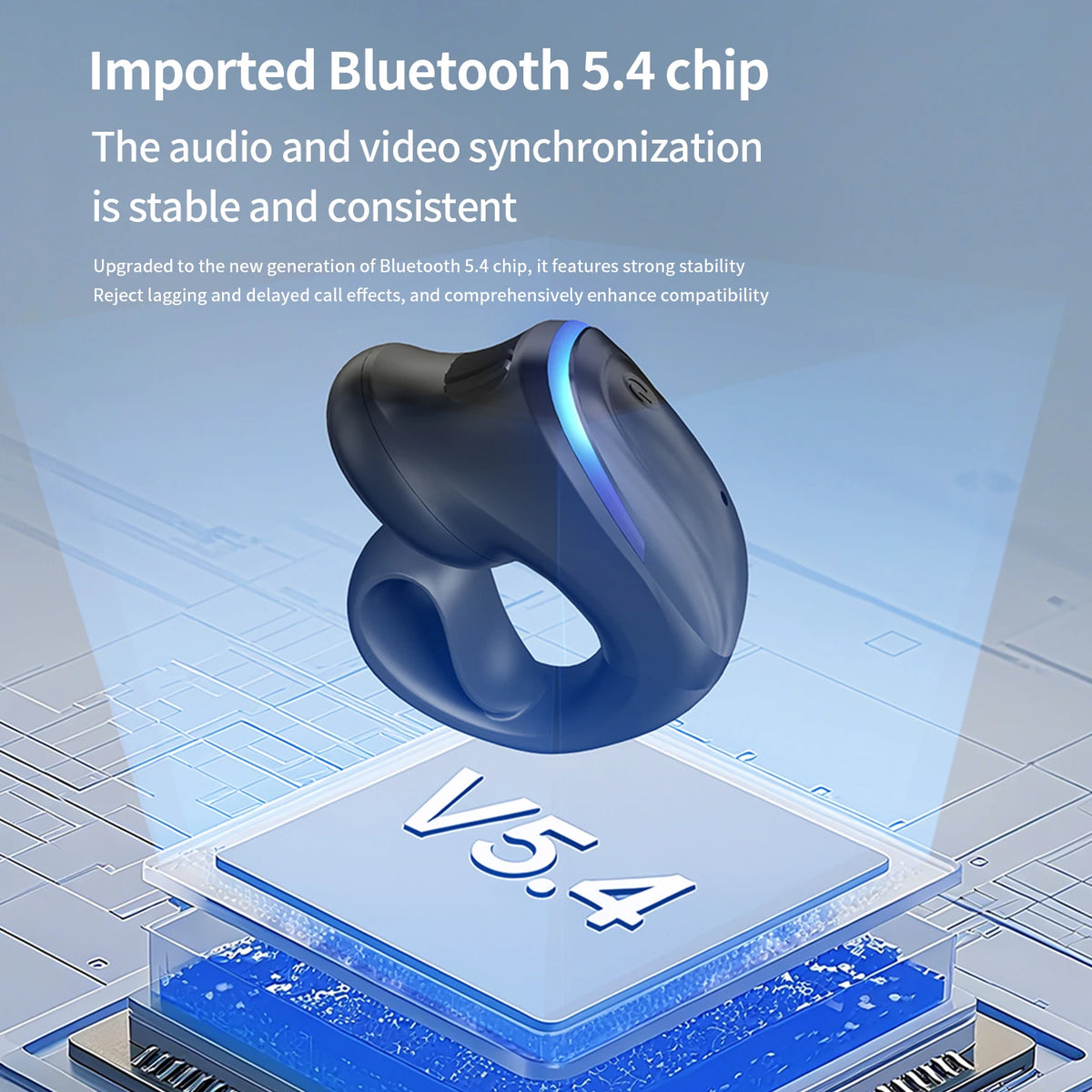 Wireless Bluetooth 5.3 Bone Conduction Clip Earphone | Single Ear Sport Headset