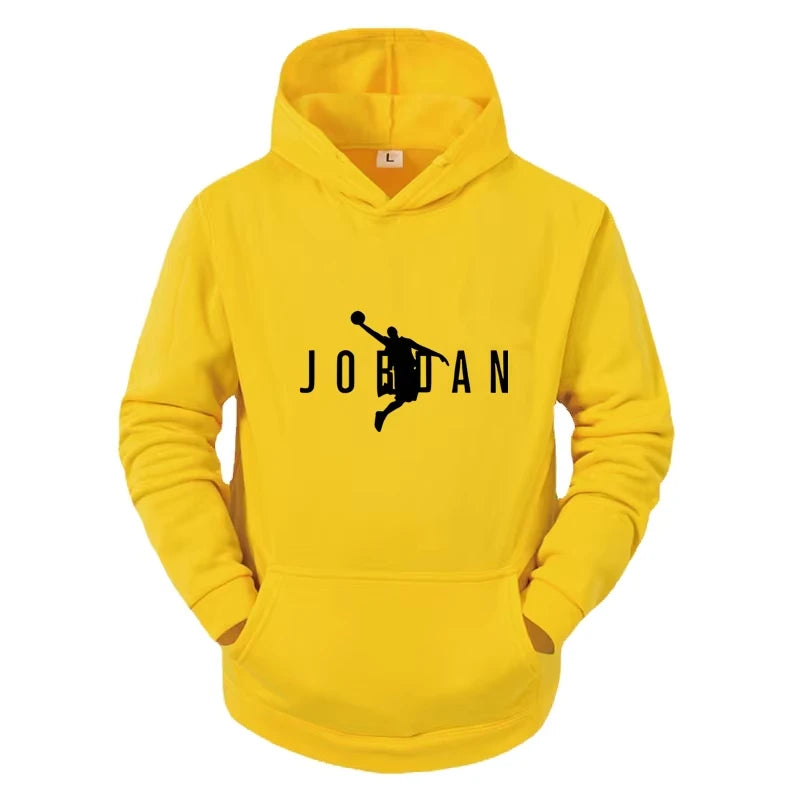 Men's slim fit sports hoodie by Jelieora Venture, navy blue with front pocket and drawstring hood, designed for activewear.