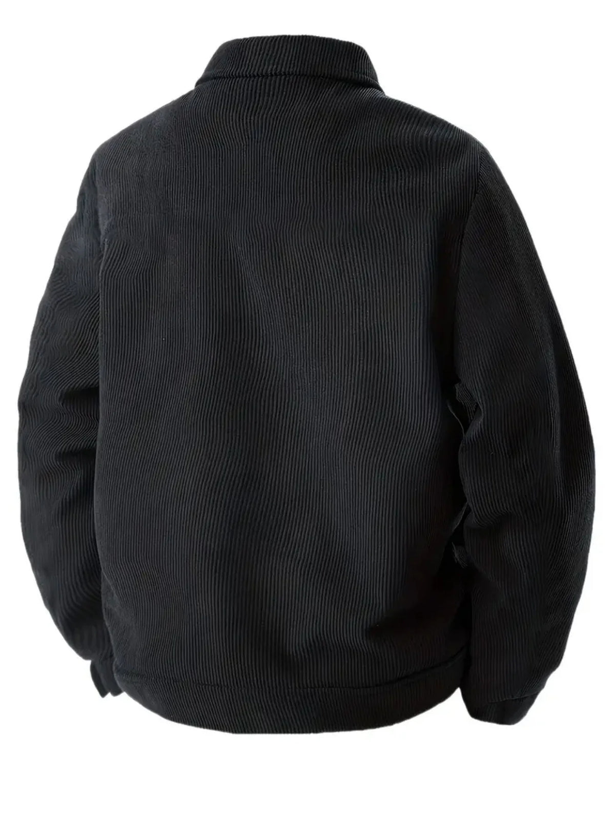 Men's Japanese style corduroy lapel jacket by Jelieora Venture, featuring a classic fit and textured fabric in a close-up view.