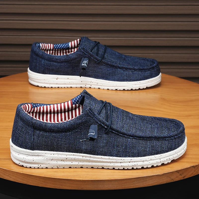 Men's hiking loafers by Jelieora Venture, showing durable leather upper and rugged outsole for outdoor adventures.