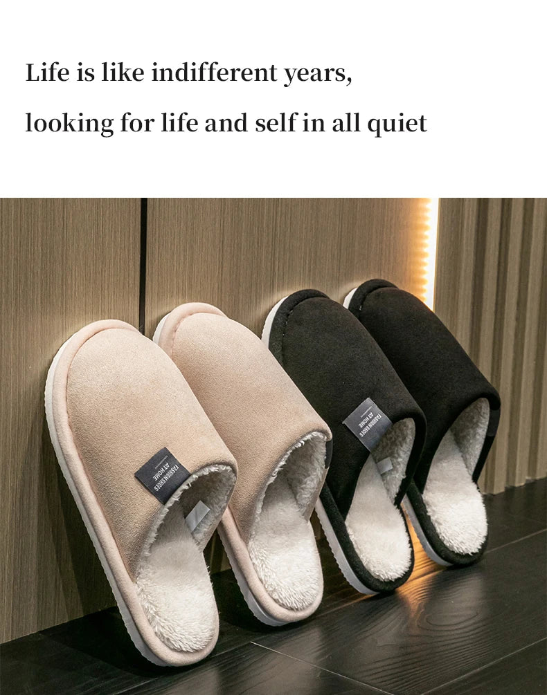Men's warm house slippers by Jelieora Venture with plush lining and cozy design, shown in a comfortable indoor setting.
