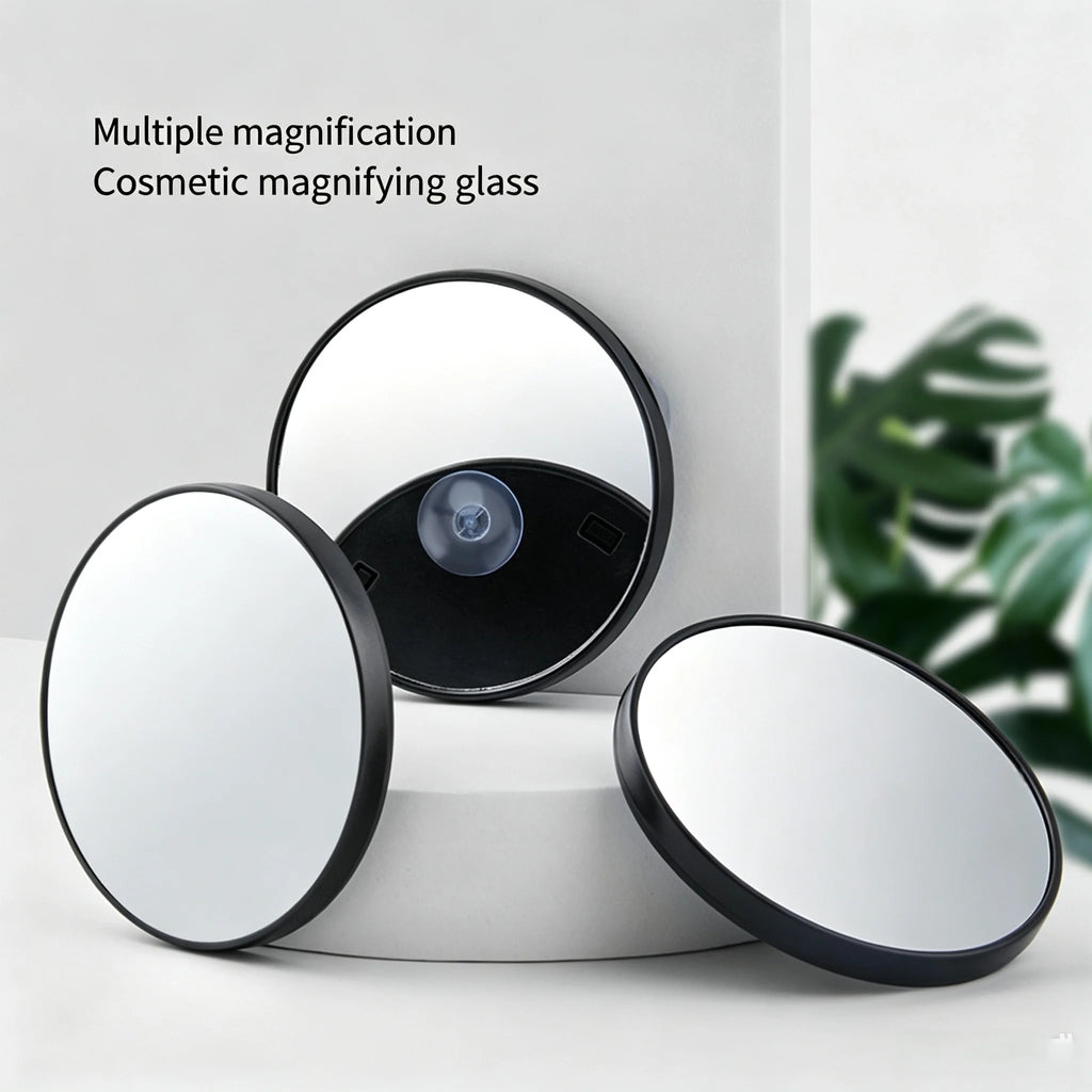Set of 3 Portable Suction Cup Magnifying Mirrors 5x 10x 15x HD Detail Makeup Mirror for Makeup Pore And Blackhead Removal