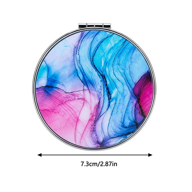Vintage Stripe Compact Makeup Mirror | Portable Mini Bag Mirror