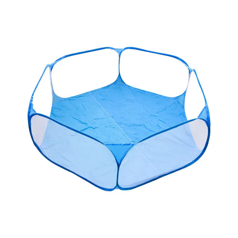 Foldable Jelieora Venture pet playpen with mesh sides and foldable design for easy setup and storage.