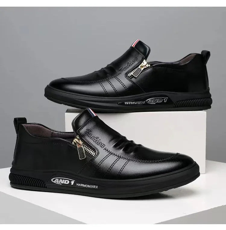 Men's Casual Leather Loafers | Slip-On Moccasins Business Shoes
