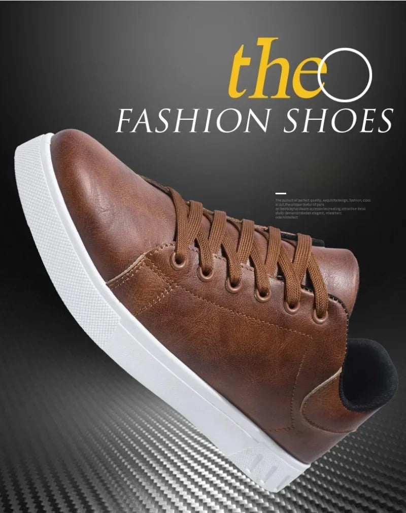 Men's leather loafer shoes by Jelieora Venture featuring a classic design and smooth brown leather finish.