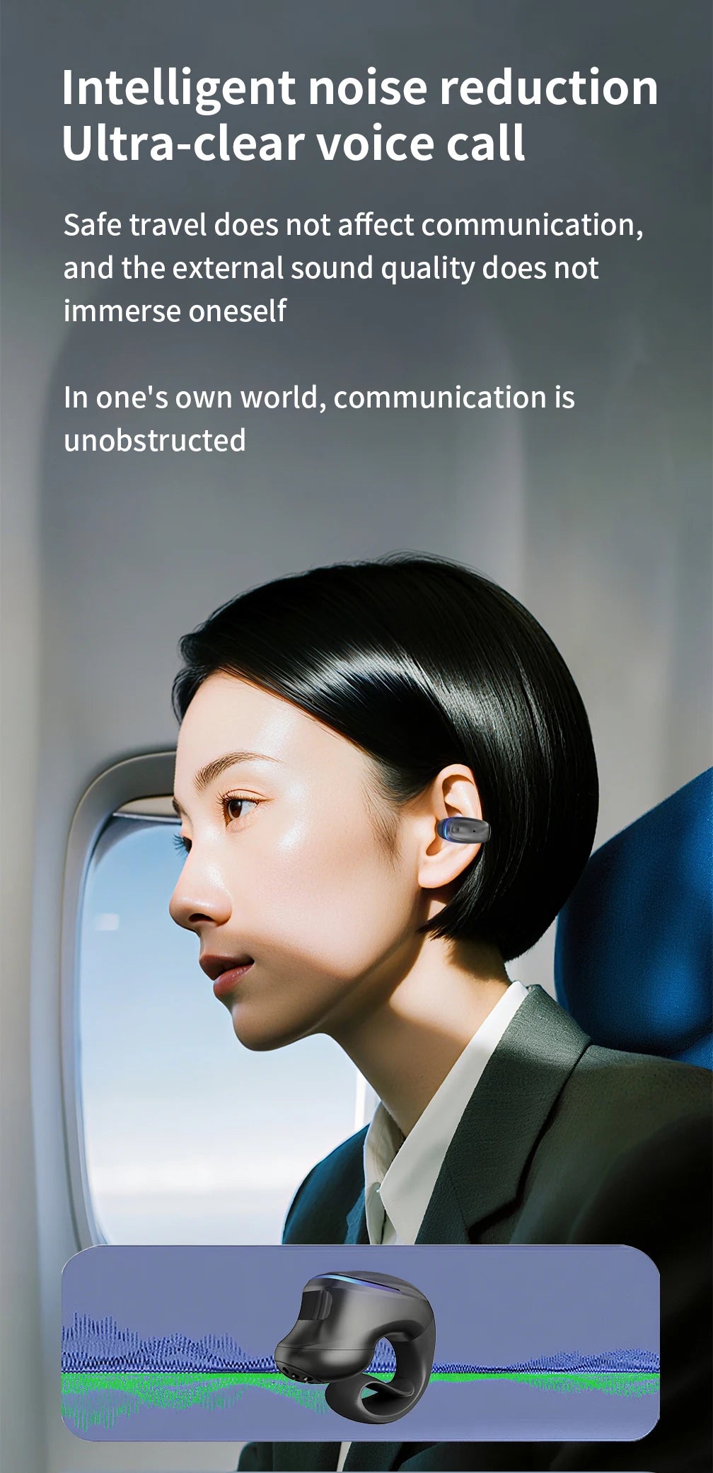 Wireless Bluetooth 5.3 Bone Conduction Clip Earphone | Single Ear Sport Headset