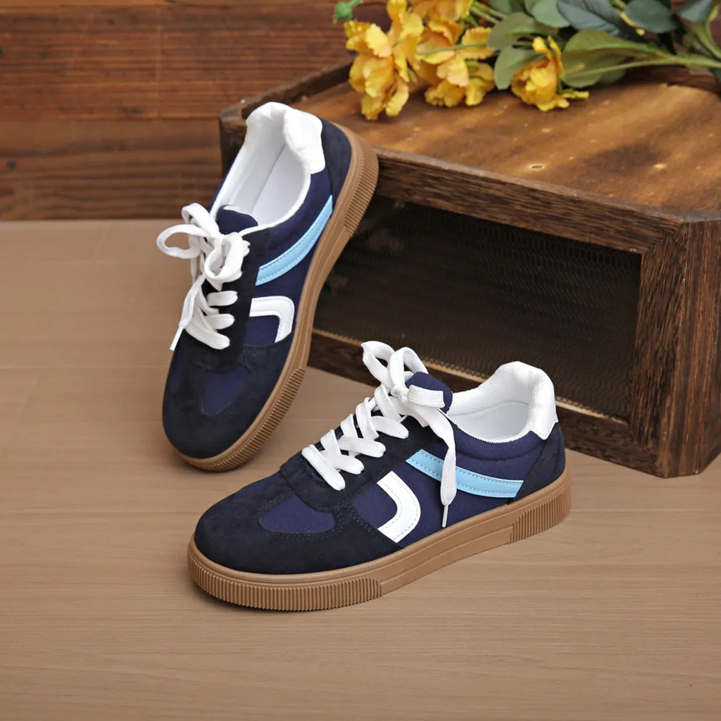 Women's Flat Casual Sports Sneakers | Lace-Up Rubber Sole