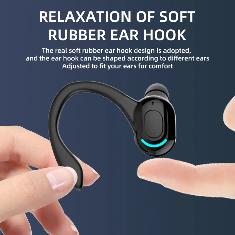 Bluetooth 5.2 Single Ear Wireless Earphone with Mic – Waterproof Mini Ear Hook (1 Earbud)