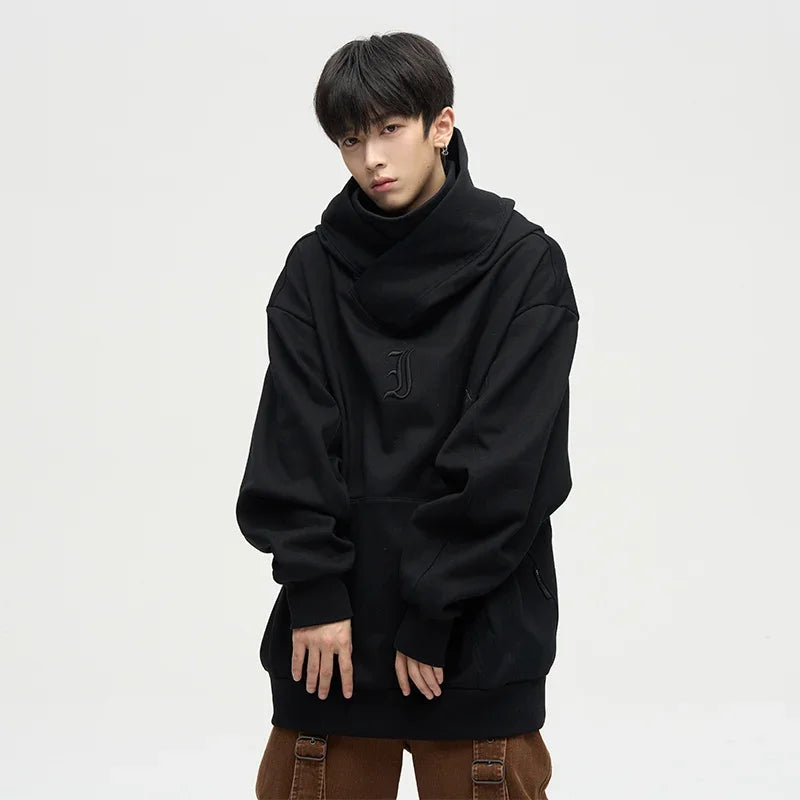 Men's turtleneck hoodie by Jelieora Venture, featuring a cozy fit and soft fabric in a stylish design.
