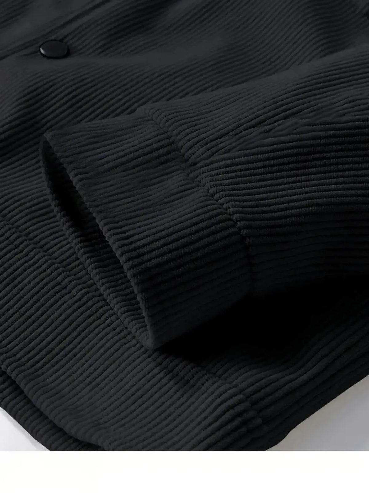 Men's Japanese style corduroy lapel jacket by Jelieora Venture, showing the textured collar and tailored outerwear design.