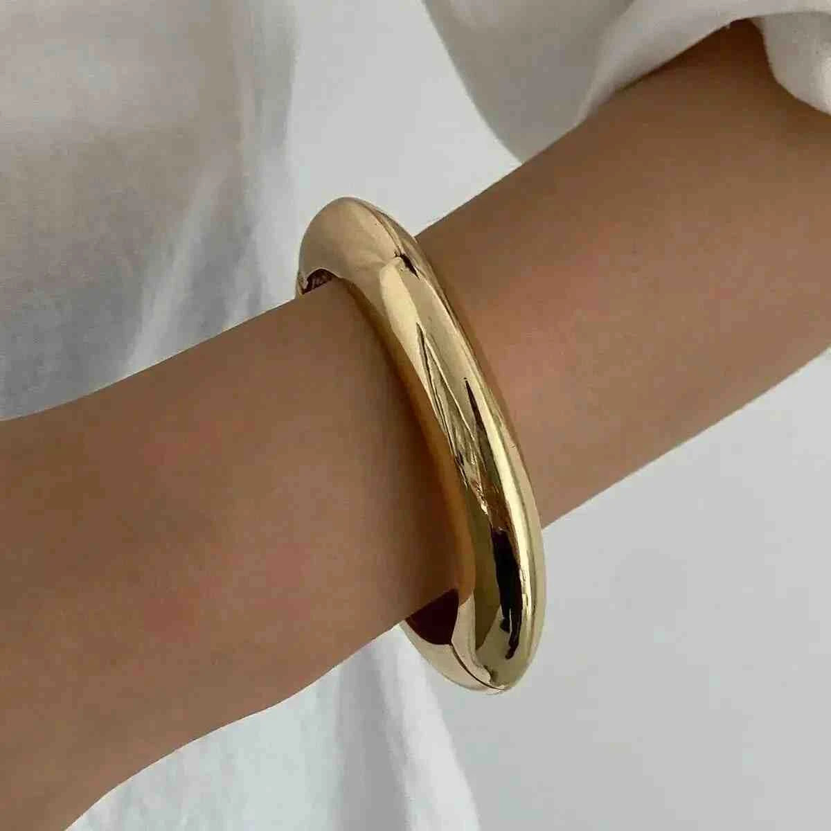Boho Resin Geometric Bracelet | Funky Punk Irregular Wide Bangle for Women