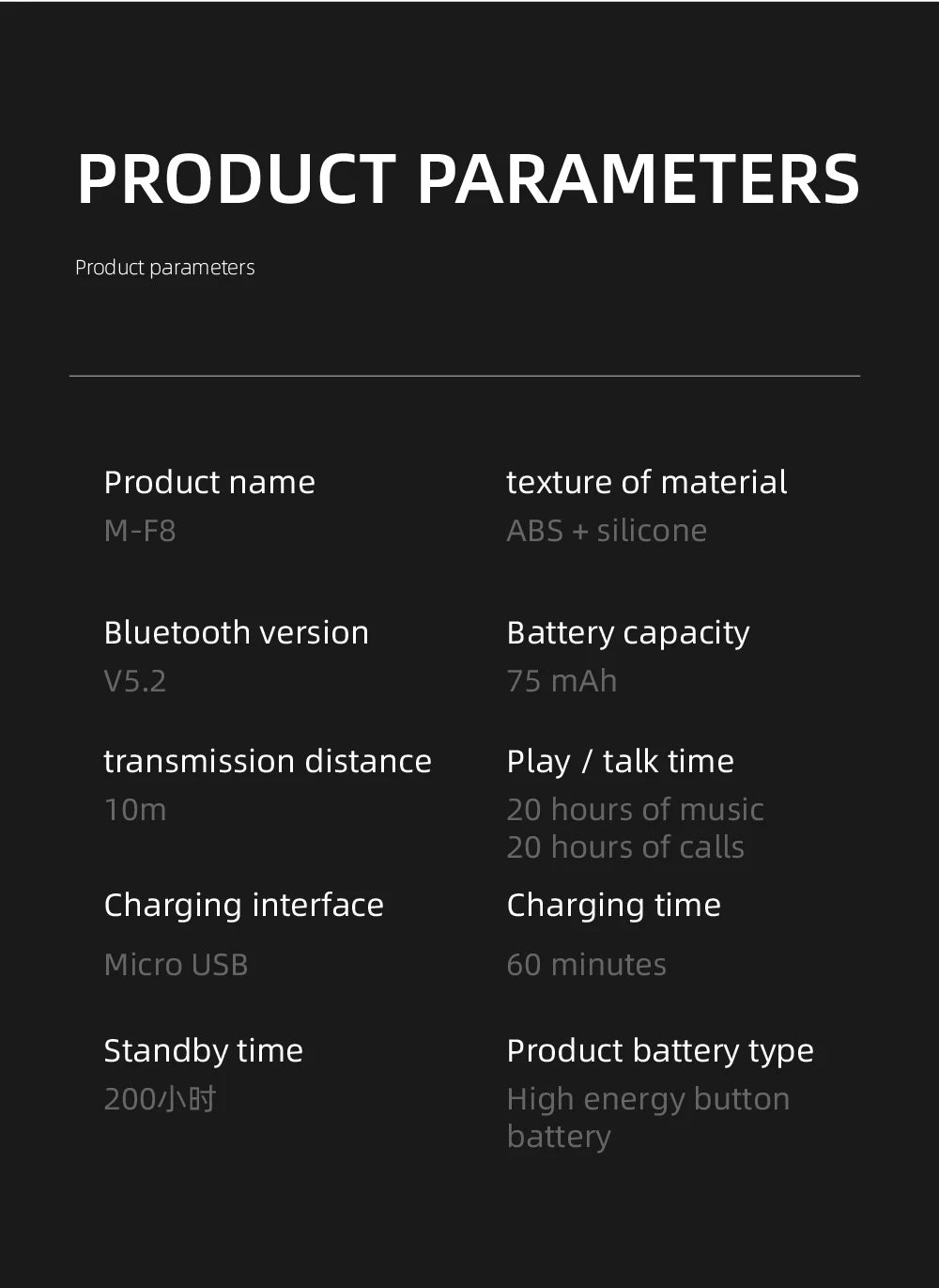 Bluetooth 5.2 Single Ear Wireless Earphone with Mic – Waterproof Mini Ear Hook (1 Earbud)