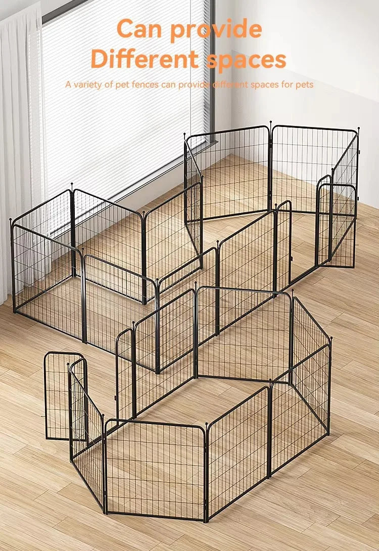 Jelieora Venture heavy-duty dog playpen with ground stakes, indoor outdoor pet fence, safety barrier for puppies and dogs.
