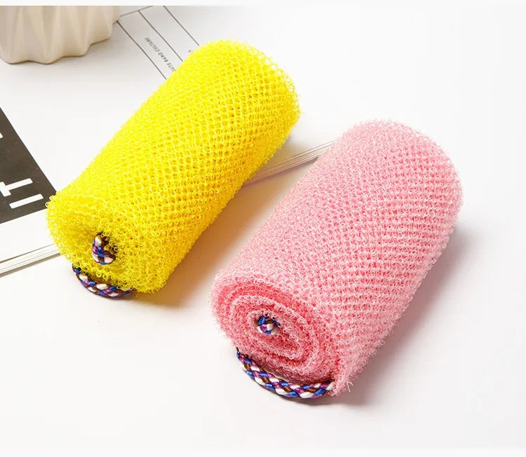 African net bath sponge shower puff from Jelieora Venture, exfoliating shower foam towel for back and body cleansing.