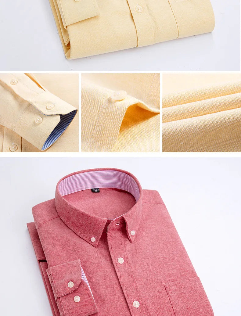 Men's slim fit Oxford shirt by Jelieora Venture, featuring a classic collar, button-front, and tailored fit in a versatile design.