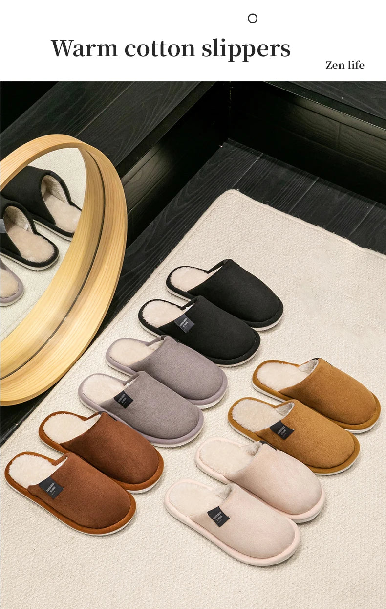 Men's warm house slippers by Jelieora Venture with plush lining and slip-resistant soles for cozy indoor comfort.