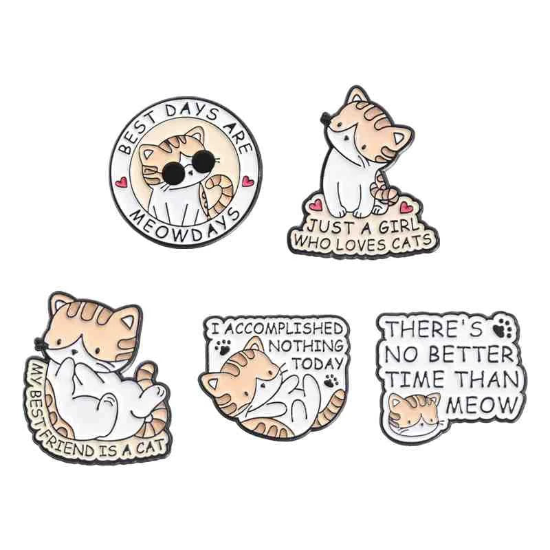 Cute Animals Enamel Pins Set: Adorable Cat & Capybara Badges for Every Outfit