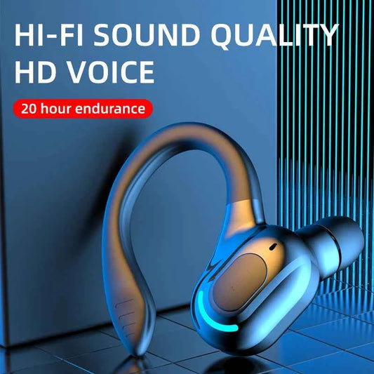 Bluetooth 5.2 Single Ear Wireless Earphone with Mic – Waterproof Mini Ear Hook (1 Earbud)