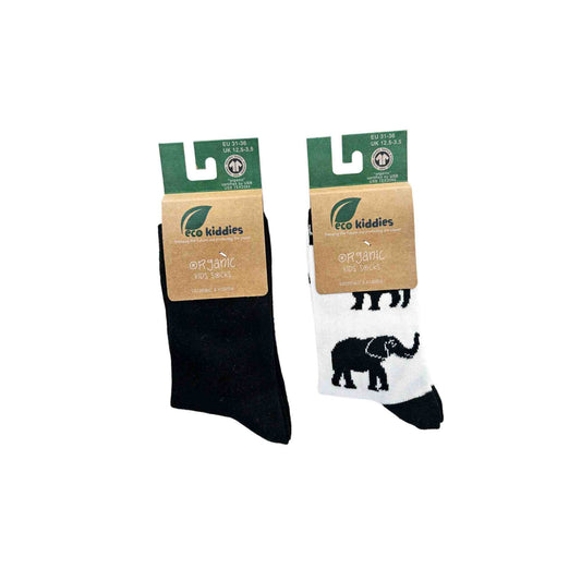 Organic Cotton Kids Socks UK | Eco Essentials School & Safari Duo