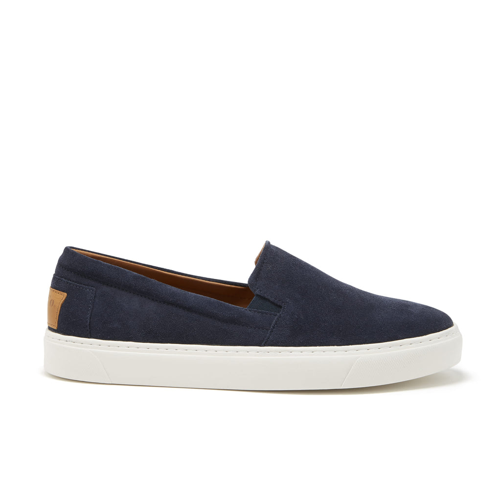 Men's Navy Blue Suede Slip-On Sneakers | Hugs & Co.