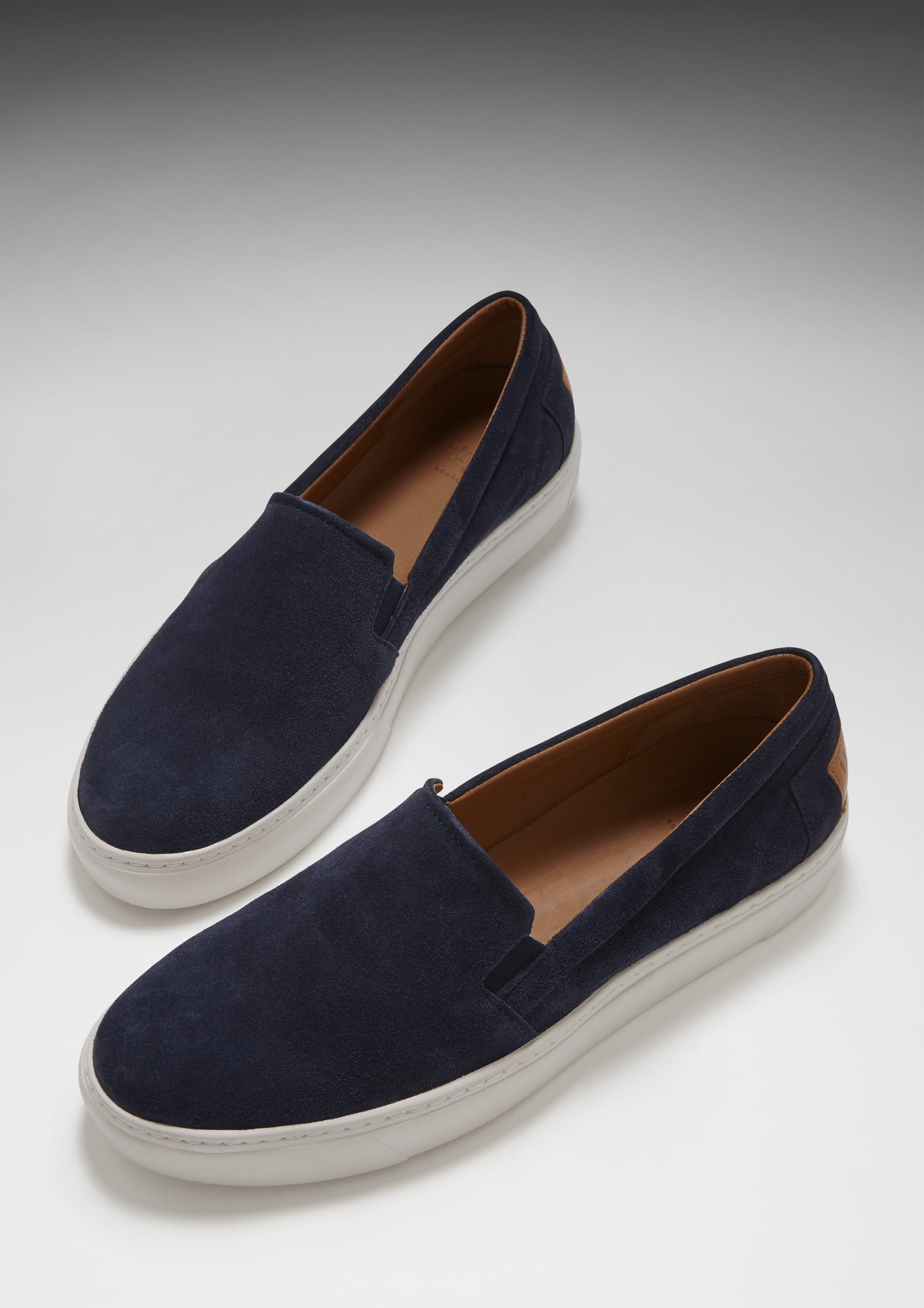 Men's Navy Blue Suede Slip-On Sneakers | Hugs & Co.