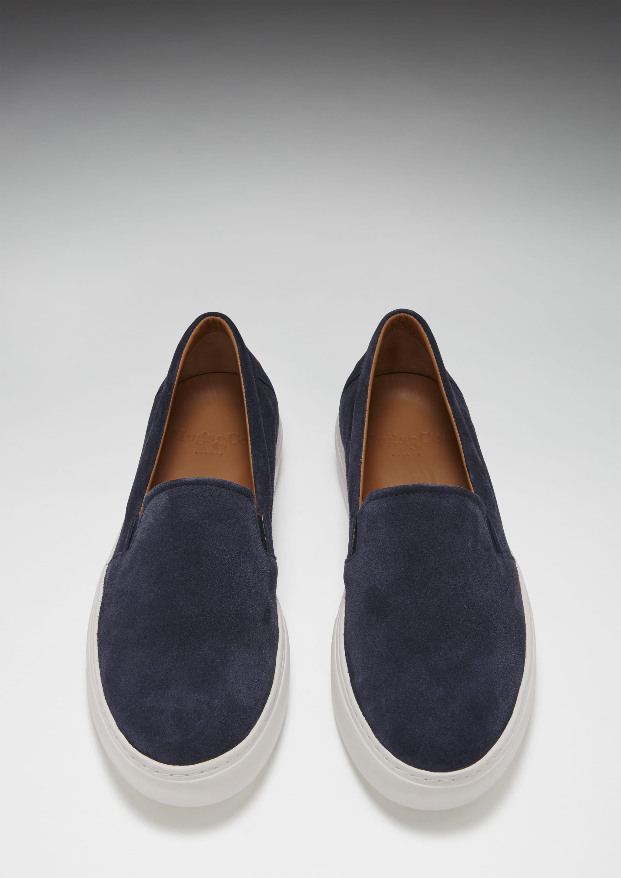 Men's Navy Blue Suede Slip-On Sneakers | Hugs & Co.