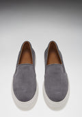 Men's Slate Grey Suede Slip-On Sneakers | Hugs & Co.