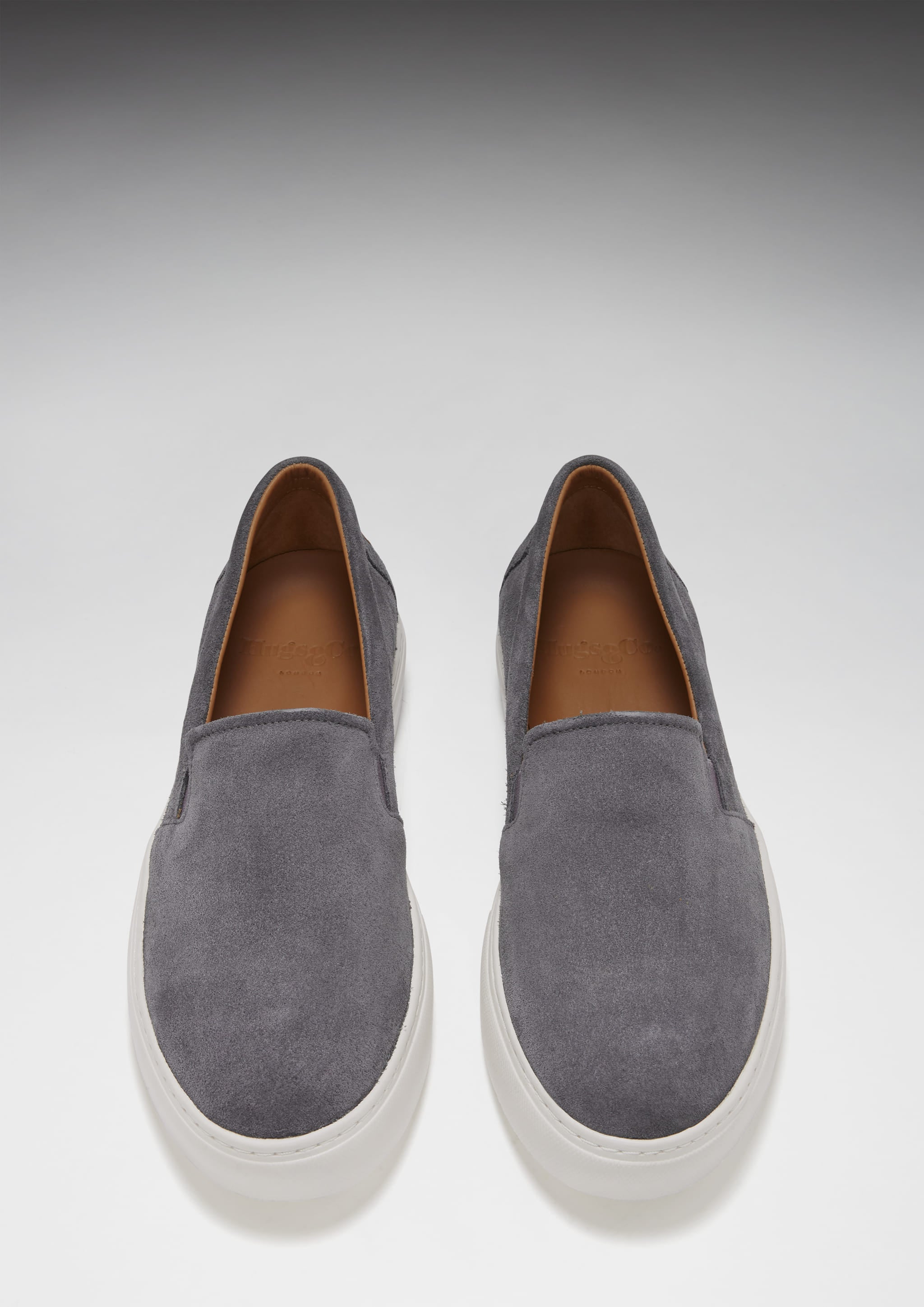 Men's Slate Grey Suede Slip-On Sneakers | Hugs & Co.