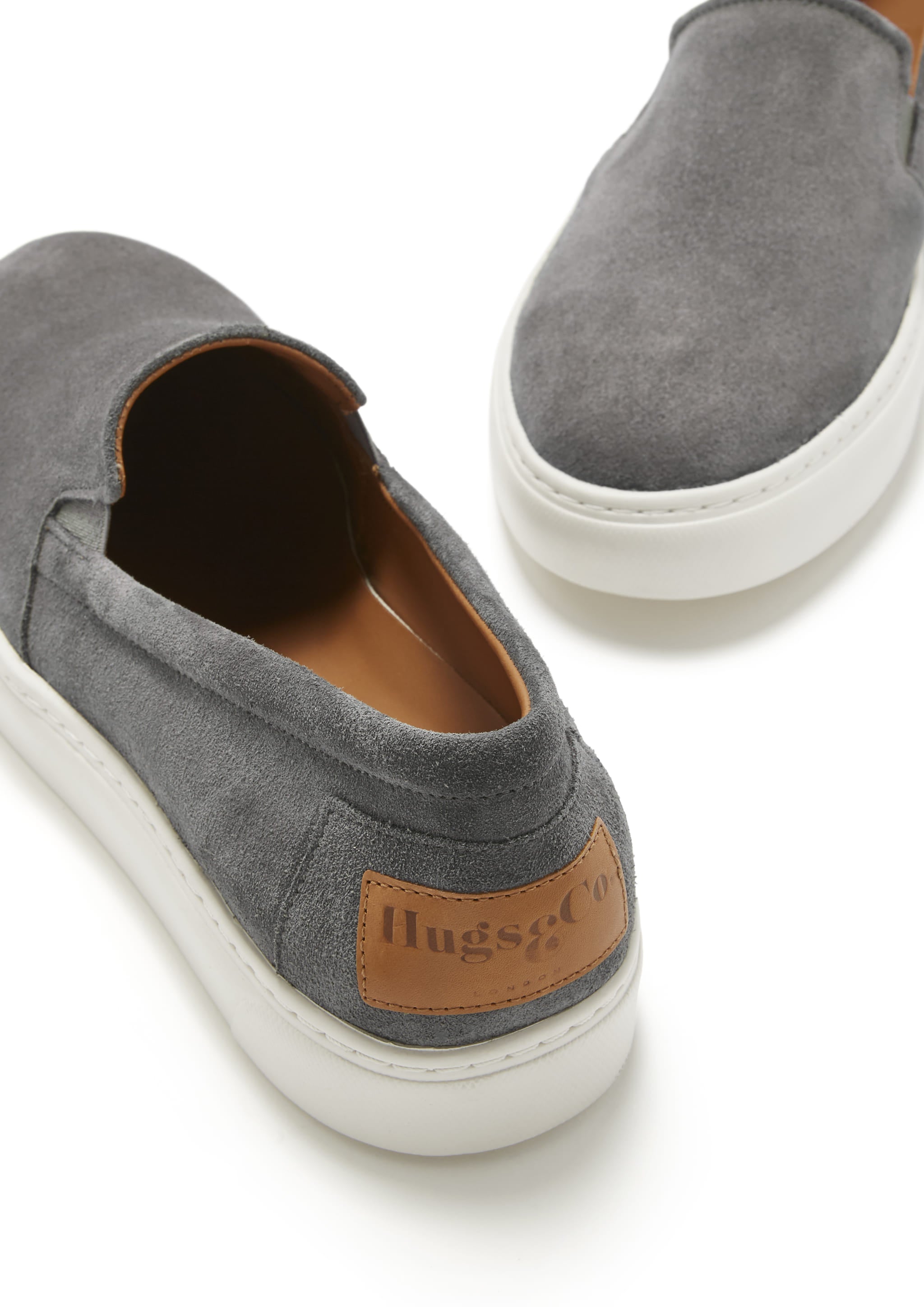 Men's Slate Grey Suede Slip-On Sneakers | Hugs & Co.