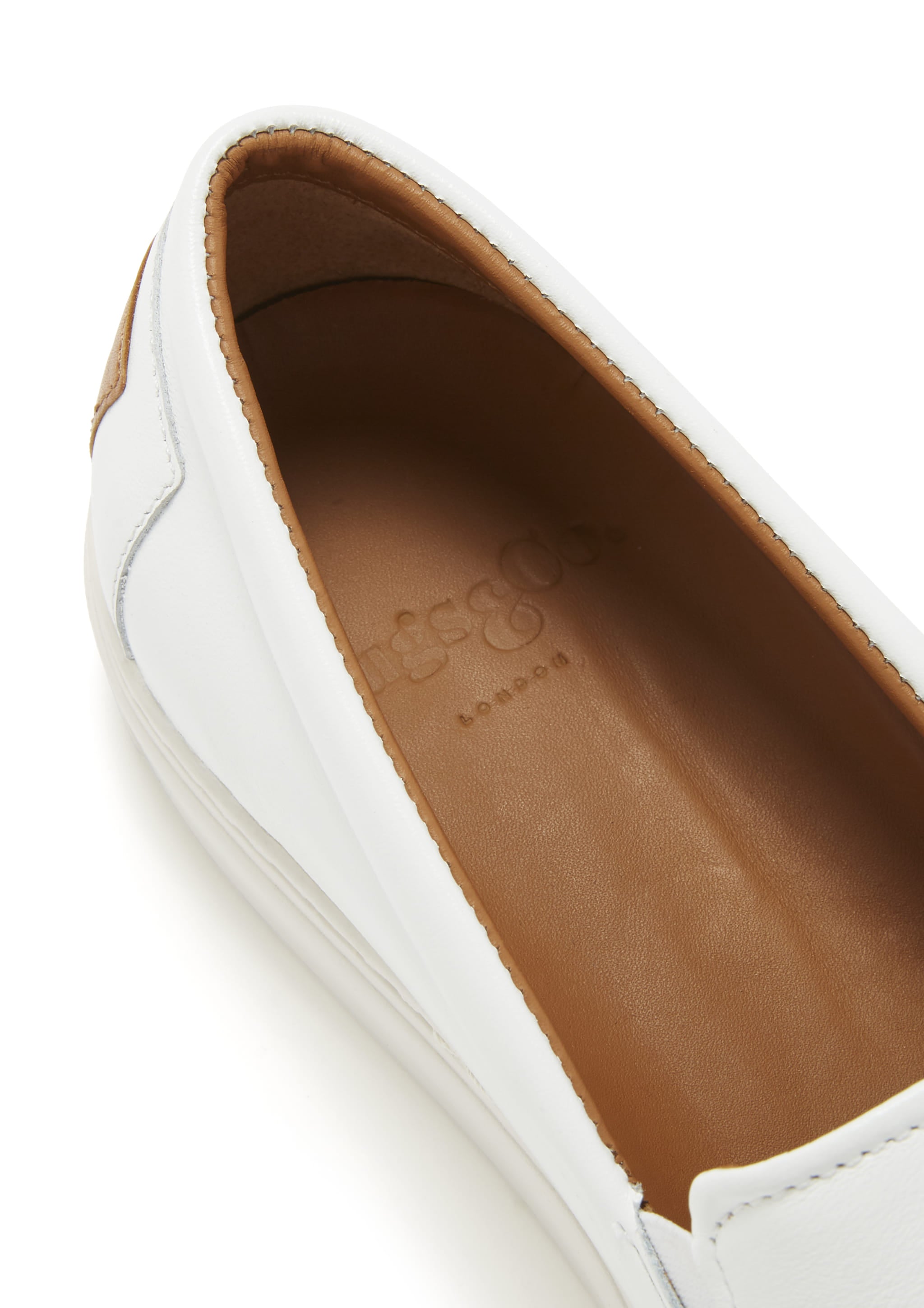Men's White Leather Slip-On Sneakers | Hugs & Co.