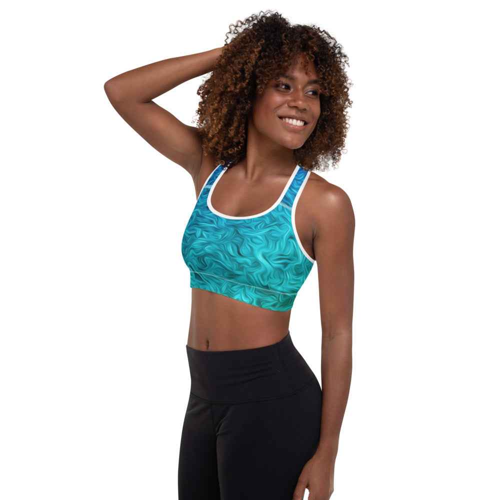 Blue Wave Padded Sports Bra