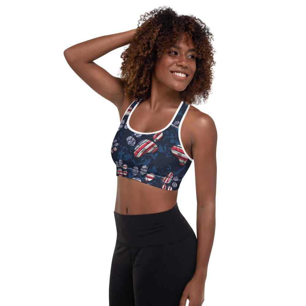 Patriotic Pup Padded Sports Bra