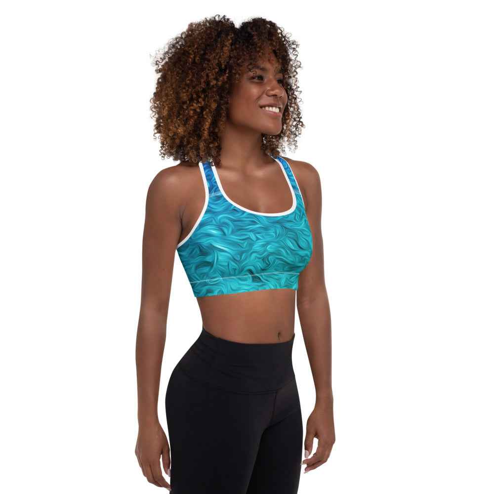 Blue Wave Padded Sports Bra